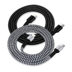 Black and Silver Braided Charging Cables